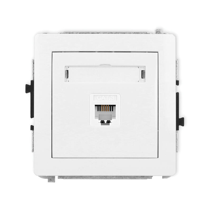 DECO Viena antenas F tipa ligzda (SAT) + viena datora ligzdas mehānisms 1xRJ45, kat. 6, ekranēta, 8 kontaktu, bez apraksta lauka - Image 1
