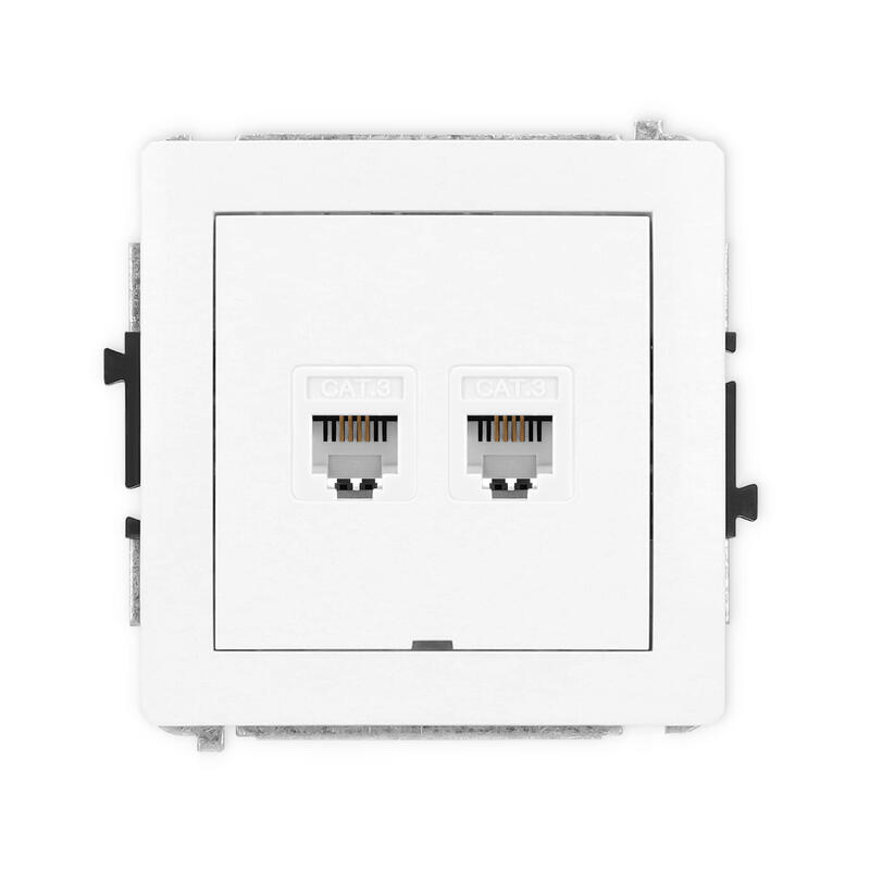 DECO Divkāršā telefona ligzdas mehānisms 2xRJ11, 4 kontaktu, bez instrumentiem - Image 1