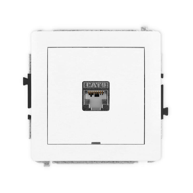 DECO Vienas datora ligzdas mehānisms 1xRJ45, kat. 5e, ekranēts, 8 kontaktu - Image 1