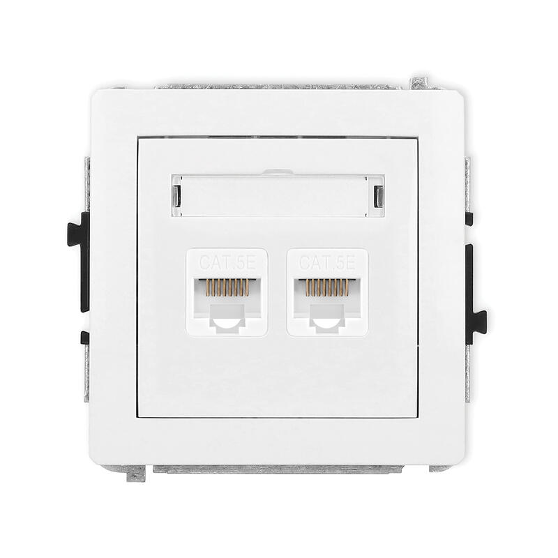 DECO Vienas datora ligzdas mehānisms 1xRJ45, kat. 6, 8 kontaktu, bez apraksta lauka - Image 1