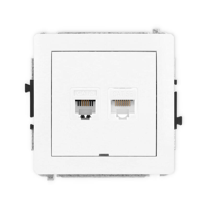 DECO Viena telefona ligzda 1xRJ11, bez instrumentu palīdzības + vienas datora ligzdas mehānisms 1xRJ45, kat. 5e, 8 kontakti - Image 1