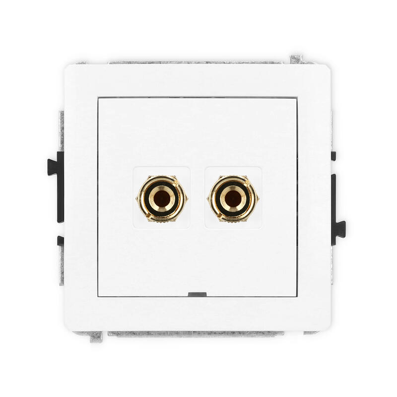 DECO Vienas skaļruņa ligzdas (banāna tipa - sarkana un melna, apzeltīta, 4 mm) mehānisms, bez apraksta lauka - Image 1