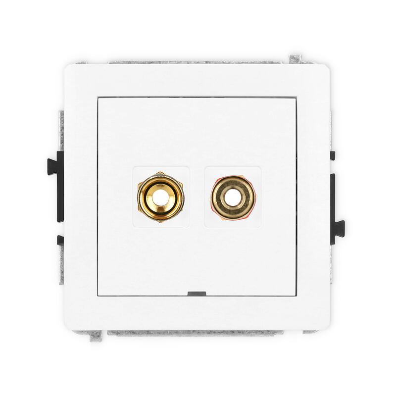 DECO Vienas skaļruņa ligzdas (banāna tipa - sarkana un melna, apzeltīta, 4 mm, savīts) mehānisms, bez apraksta lauka - Image 1