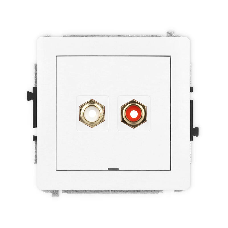 DECO RCA dubultās ligzdas (cinch tipa - balta un sarkana, apzeltīta) mehānisms - Image 1