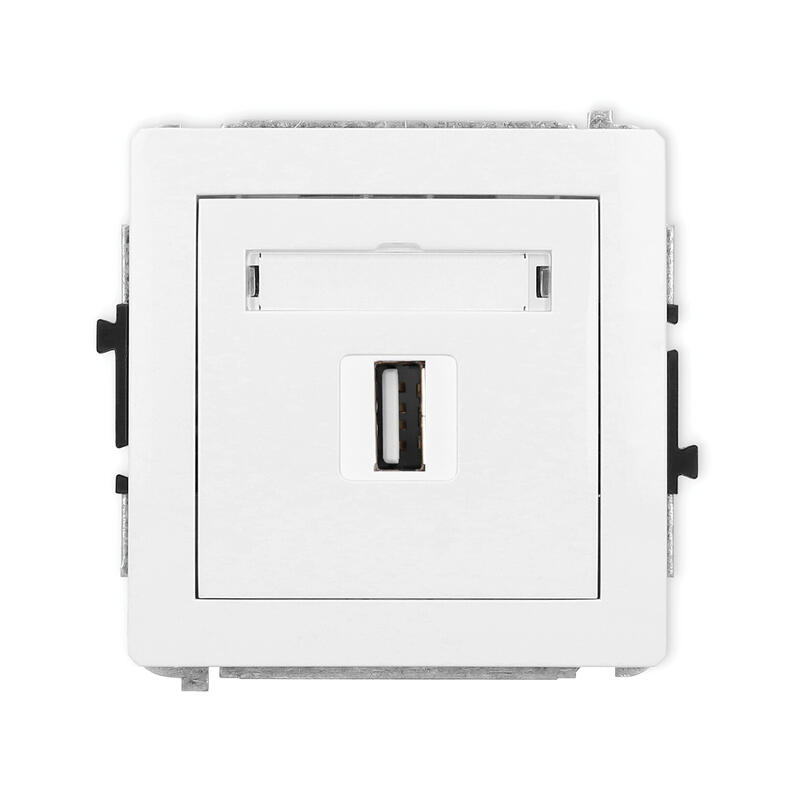 DECO 8K HDMI 2.1 vienas ligzdas mehānisms + vienas datora ligzdas mehānisms 1xRJ45, kat. 8, ekranēts, 8 kontaktu, bez apraksta lauka - Image 1