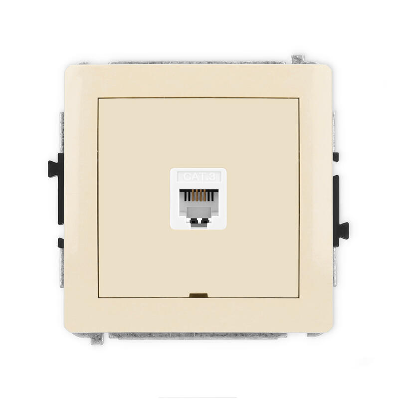 DECO Vienas telefona ligzdas mehānisms 1xRJ11, 4 kontakti, bez instrumentu palīdzības, bez apraksta lauka - Image 1