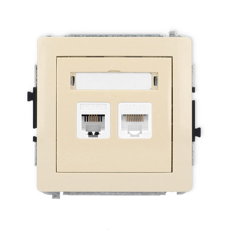 DECO Viena telefona ligzda 1xRJ11, bez instrumentu palīdzības + viena datora ligzdas mehānisms 1xRJ45, kat. 5e, 8 kontakti - Image 1