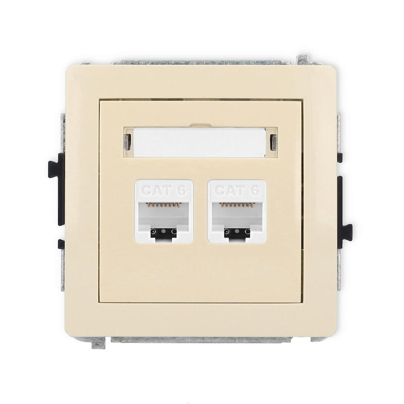 DECO Dubultā datora ligzdas mehānisms 2xRJ45, kat. 6, 8 kontakti - Image 1