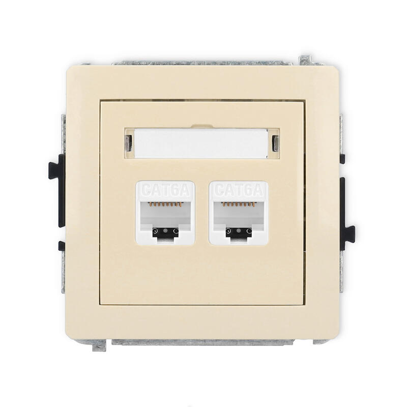 DECO Divkārša datora ligzdas mehānisms 2xRJ45, kat. 6A, 8 kontakti - Image 1