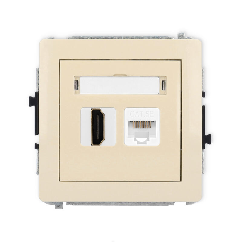 DECO 4K HDMI 2.0 vienas ligzdas mehānisms + vienas datora ligzdas mehānisms 1xRJ45, kat. 5e, 8 kontakti - Image 1