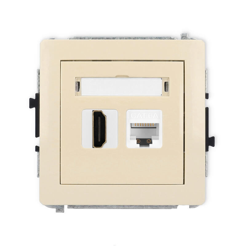 DECO 8K HDMI 2.1 vienas ligzdas mehānisms + vienas datora ligzdas mehānisms 1xRJ45, kat. 6A, 8 kontakti - Image 1