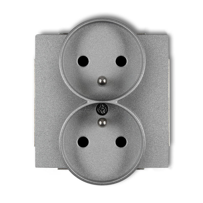 DECO dubultā kontaktligzda rāmī DECO Soft ar 2x(2P+Z) zemējuma mehānismu (ar paaugstinātu kontakta aizsardzību/slēģi) - Image 1