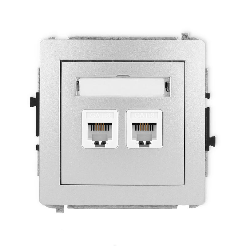 DECO Divkāršas telefona ligzdas mehānisms 2xRJ11, 4 kontaktu, bez instrumentu palīdzības - Image 1