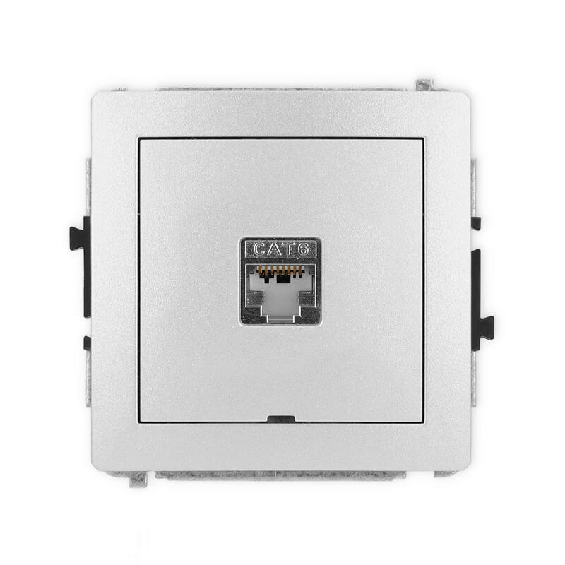 DECO Vienas datora ligzdas mehānisms 1xRJ45, 5e kat., ekranēts, 8 kontaktu, bez apraksta lauka - Image 1