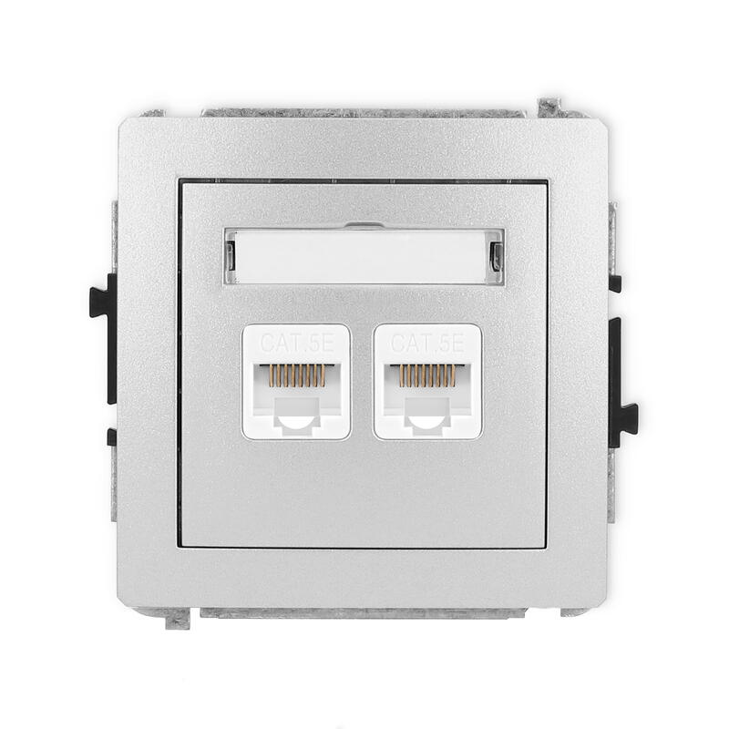 DECO Divkārša datora ligzdas mehānisms 2xRJ45, kat. 5e, 8 kontakti - Image 1