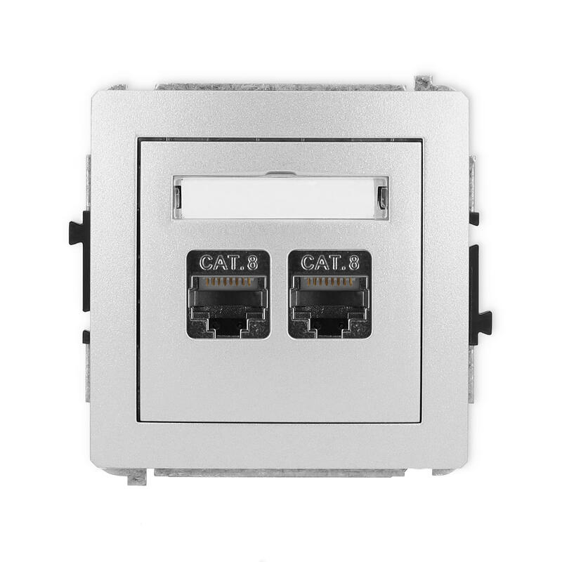 DECO Divkāršs datora ligzdas mehānisms 2xRJ45, kat. 8, ekranēts, 8 kontakti - Image 1