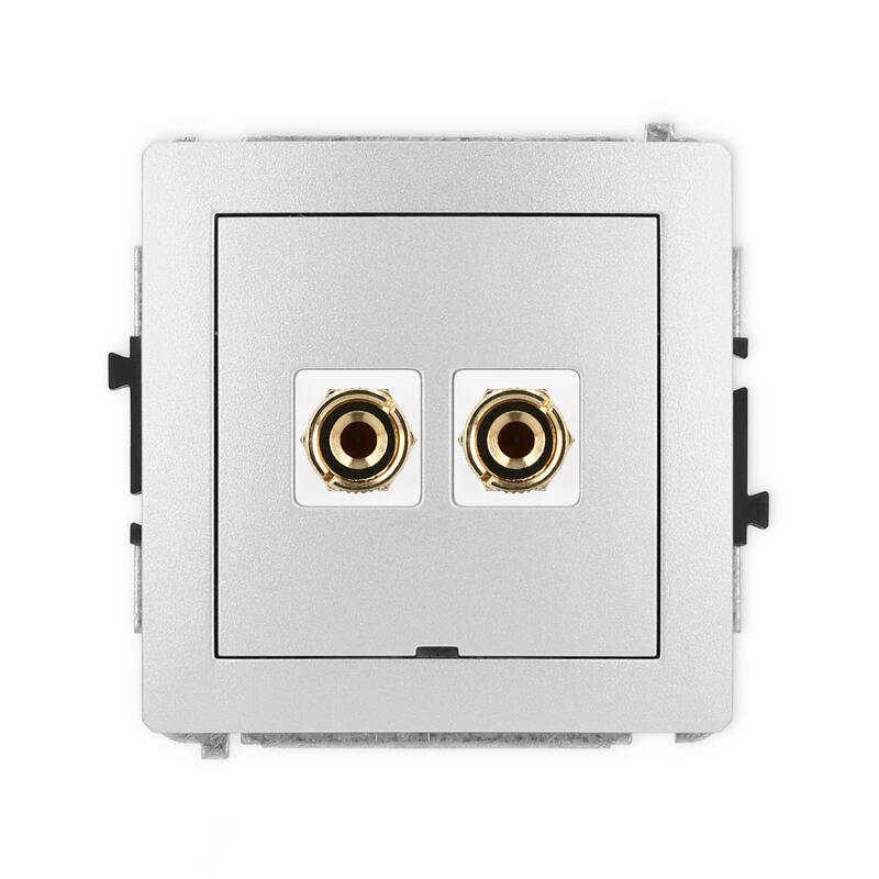 DECO vienas skaļruņa ligzdas (banāna tipa - sarkana un melna, apzeltīta, 4 mm) mehānisms, bez apraksta lauka - Image 1
