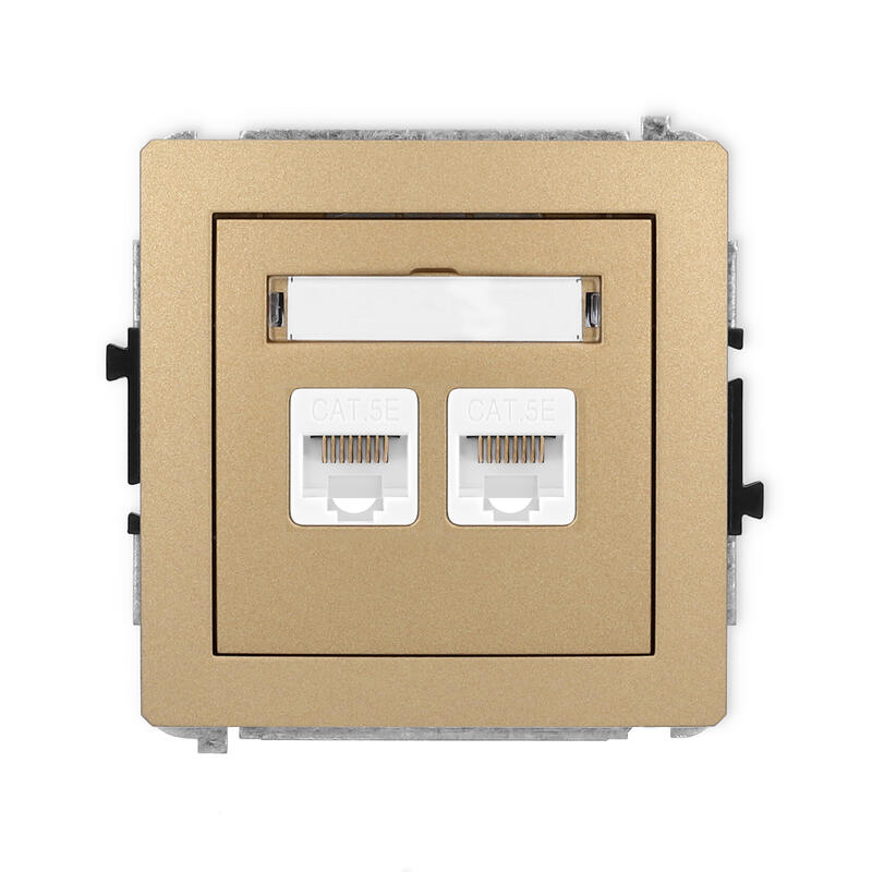DECO Divkārša datora ligzdas mehānisms 2xRJ45, kat. 5e, 8 kontakti - Image 1