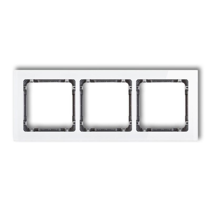 DECO 3-vietīgs universālais rāmis - stikla efekts (rāmis: balts; aizmugure: grafīts) - Image 1