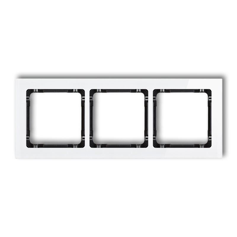 DECO 3-vietīgs universālais rāmis - stikla efekts (rāmis: balts; aizmugure: grafīts) - Image 1