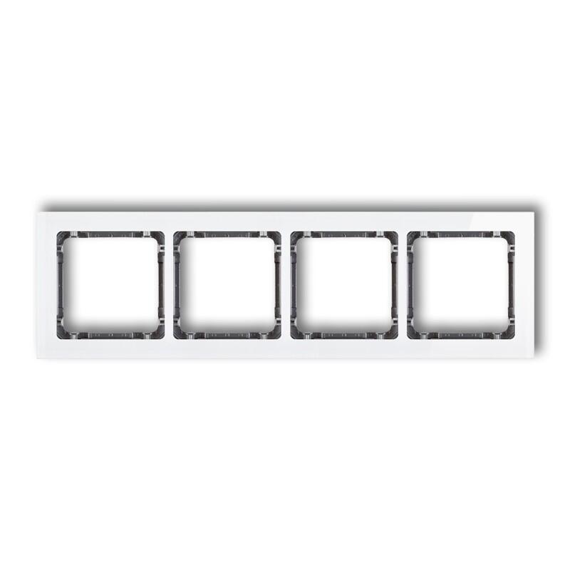 DECO 4-vietīgs universālais rāmis - stikla efekts (rāmis: balts; aizmugure: grafīts) - Image 1