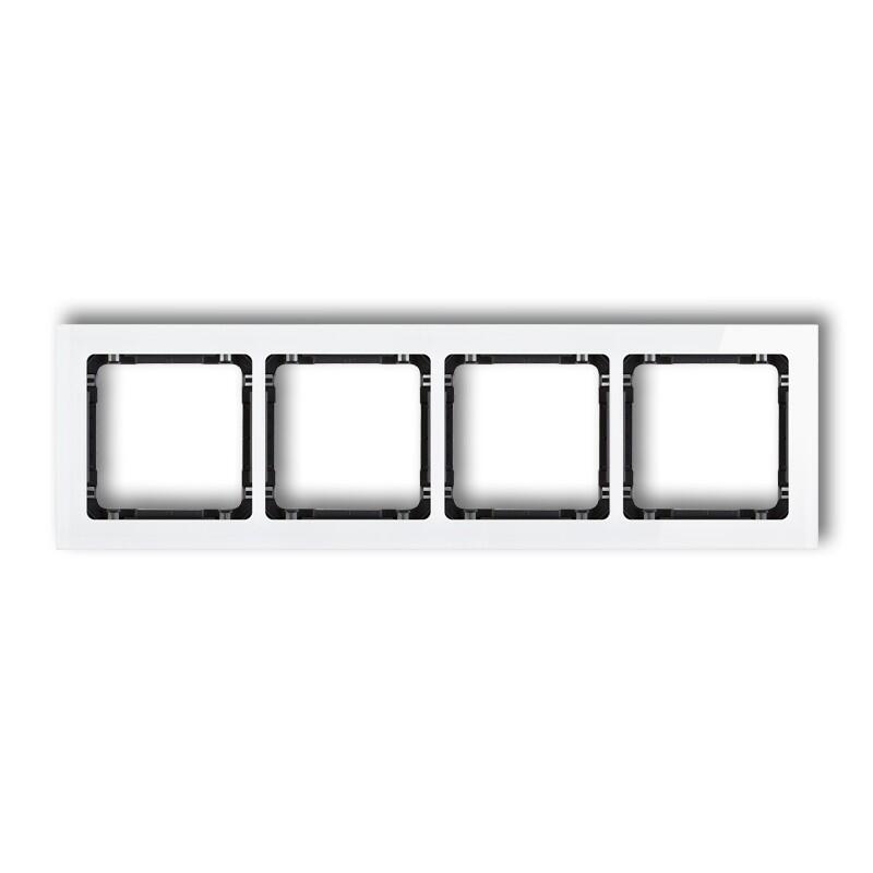DECO 4-vietīgs universālais rāmis - stikla efekts (rāmis: balts; aizmugure: melna) - Image 1