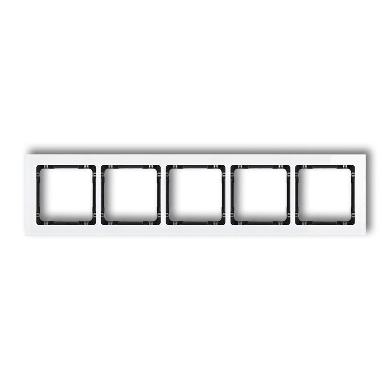 DECO 5-vietīgs universālais rāmis - stikla efekts (rāmis: balts; aizmugure: melna) - Image 1
