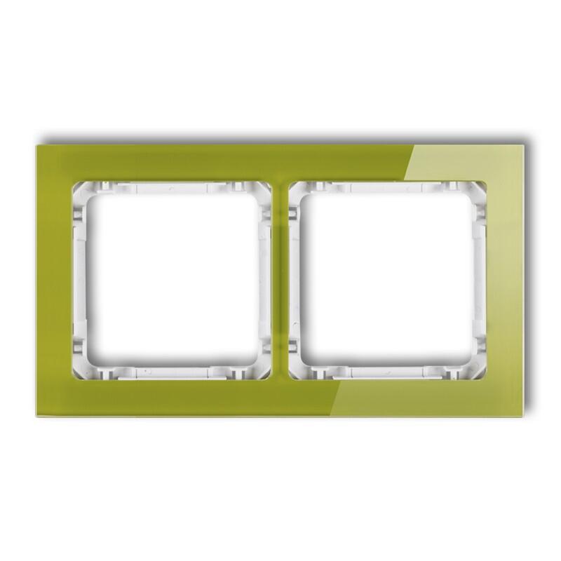 DECO 2-vietīgs universālais rāmis - stikla efekts (rāmis: zaļš; aizmugure: balta) - Image 1