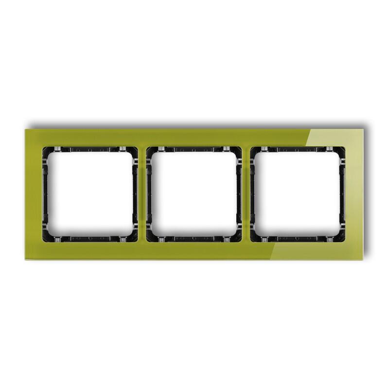 DECO 3-vietīgs universāls rāmis - stikla efekts (rāmis: zaļš; aizmugure: melns) - Image 1