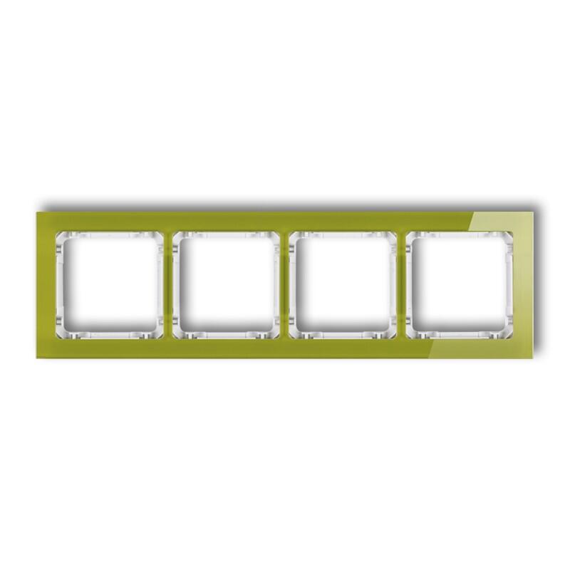DECO 4-vietīgs universāls rāmis - stikla efekts (rāmis: zaļš; aizmugure: balts) - Image 1