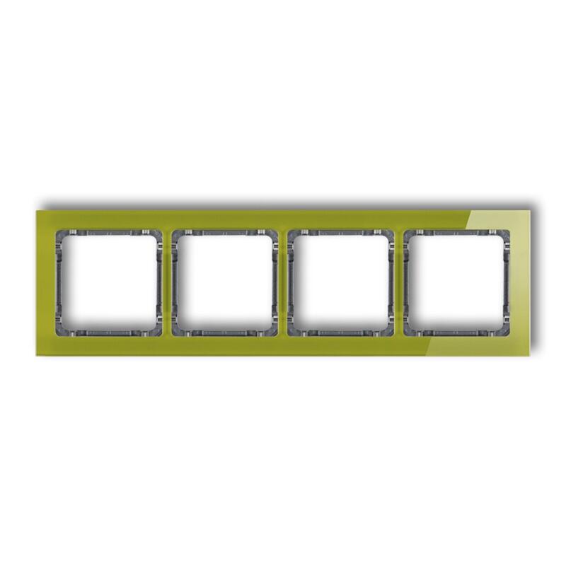 DECO 4-vietīgs universāls rāmis - stikla efekts (rāmis: zaļš; aizmugure: grafīts) - Image 1