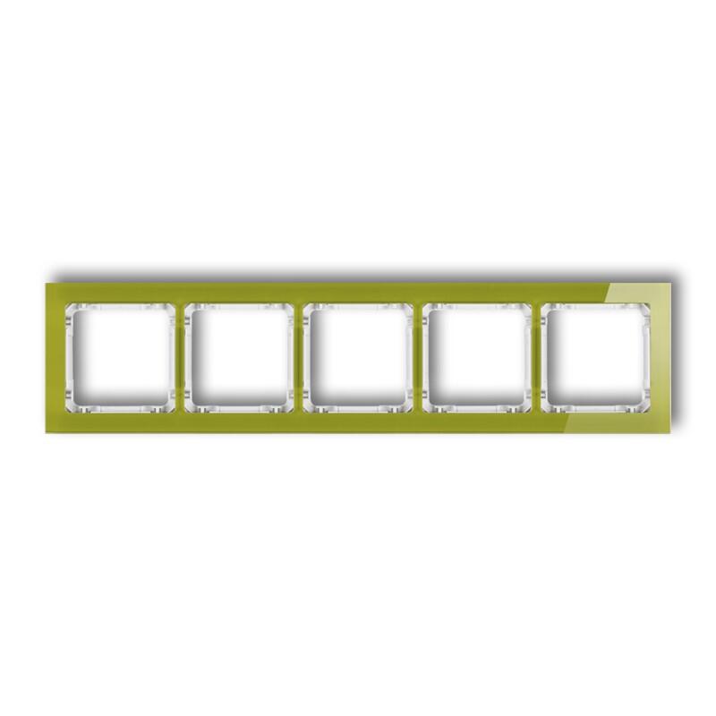 DECO 5-vietīgs universāls rāmis - stikla efekts (rāmis: zaļš; aizmugure: balts) - Image 1
