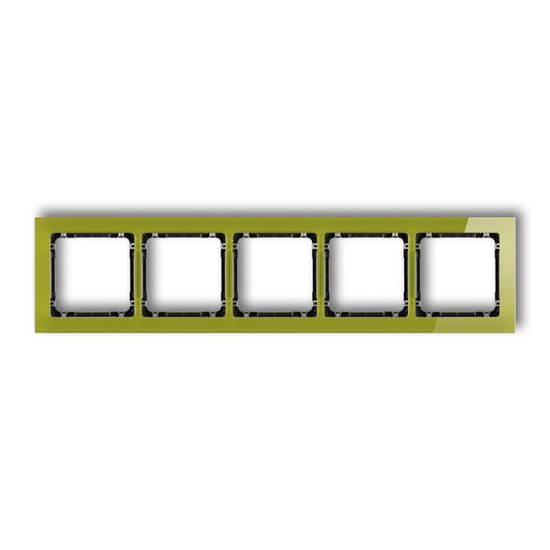 DECO 5-vietīgs universāls rāmis - stikla efekts (rāmis: zaļš; aizmugure: melns) - Image 1
