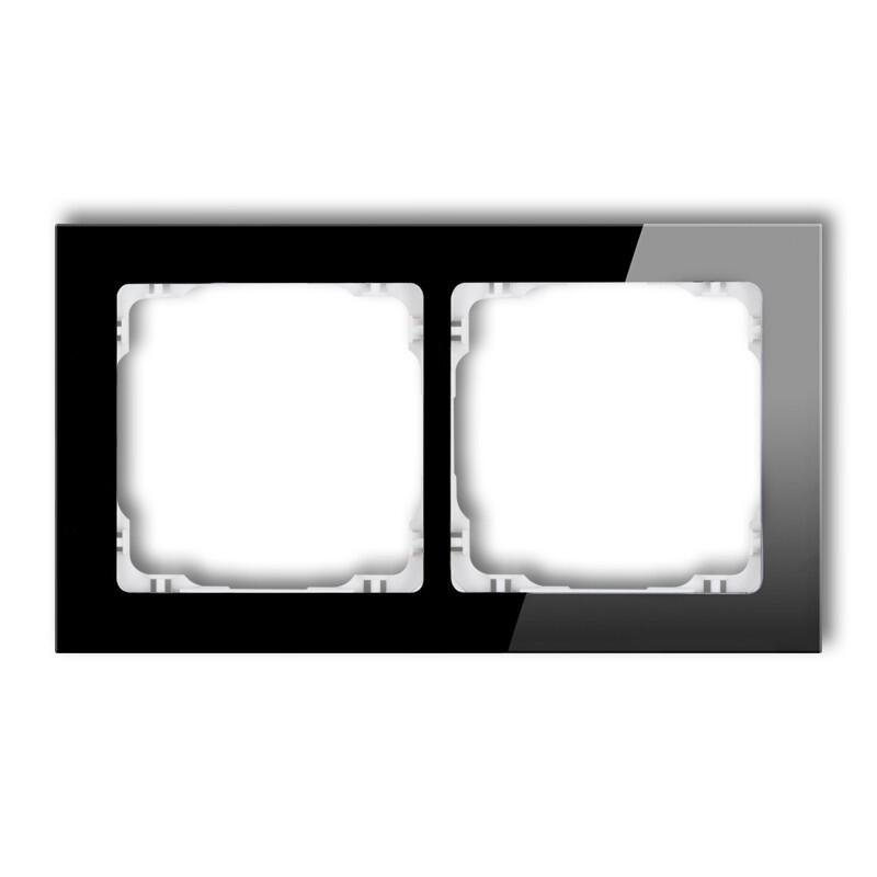 DECO 2-vietīgs universālais rāmis - stikla efekts (rāmis: melns; aizmugure: balts) - Image 1