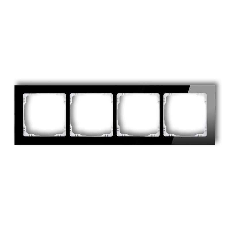 DECO 4-vietīgs universālais rāmis - stikla efekts (rāmis: melns; aizmugure: balts) - Image 1