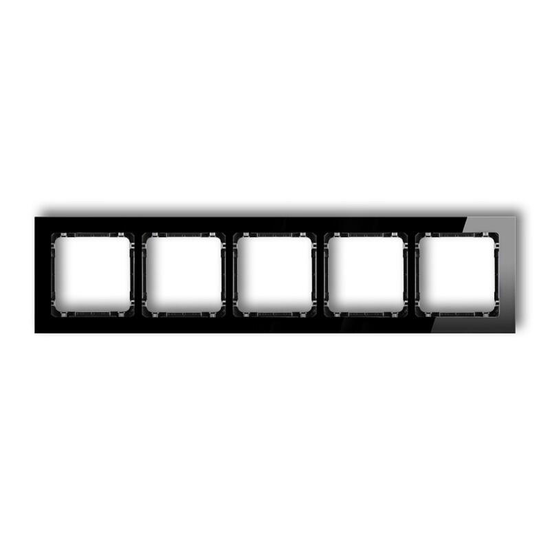 DECO 5-vietīgs universālais rāmis - stikla efekts (rāmis: melns; aizmugure: melna) - Image 1