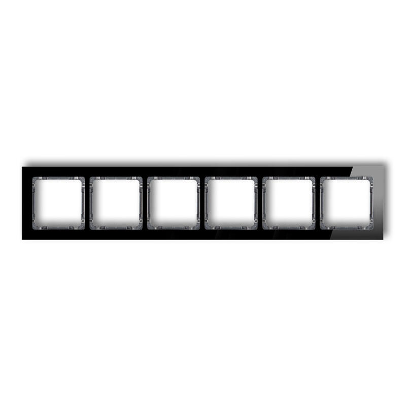 DECO 6-vietīgs universālais rāmis - stikla efekts (rāmis: melns; aizmugure: grafīta) - Image 1