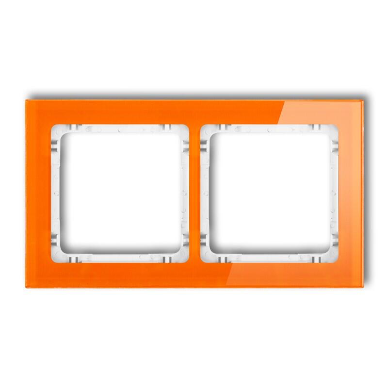 DECO 2-vietīgs universālais rāmis - stikla efekts (rāmis: oranžs; aizmugure: balts) - Image 1