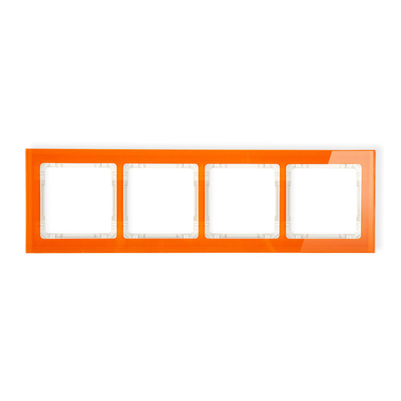 DECO 4-vietīgs universālais rāmis - stikla efekts (rāmis: oranžs; aizmugure: balts) - Image 1