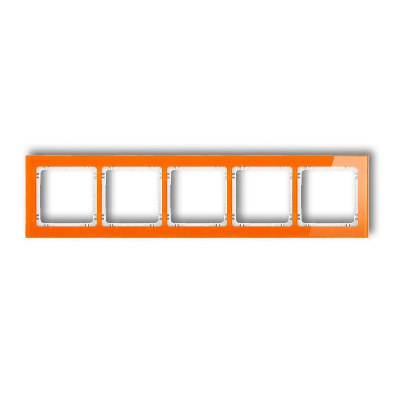 DECO 5-vietīgs universālais rāmis - stikla efekts (rāmis: oranžs; aizmugure: balts) - Image 1