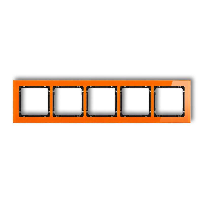 DECO 5-vietīgs universālais rāmis - stikla efekts (rāmis: oranžs; aizmugure: melns) - Image 1