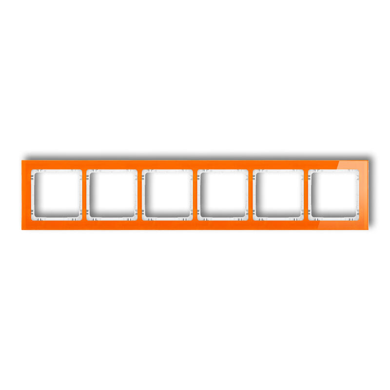 DECO 6-vietīgs universālais rāmis - stikla efekts (rāmis: oranžs; aizmugure: balts) - Image 1