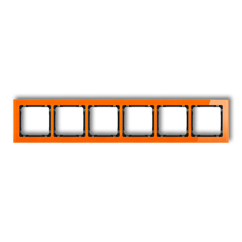 DECO 6-vietīgs universālais rāmis - stikla efekts (rāmis: oranžs; aizmugure: melns) - Image 1