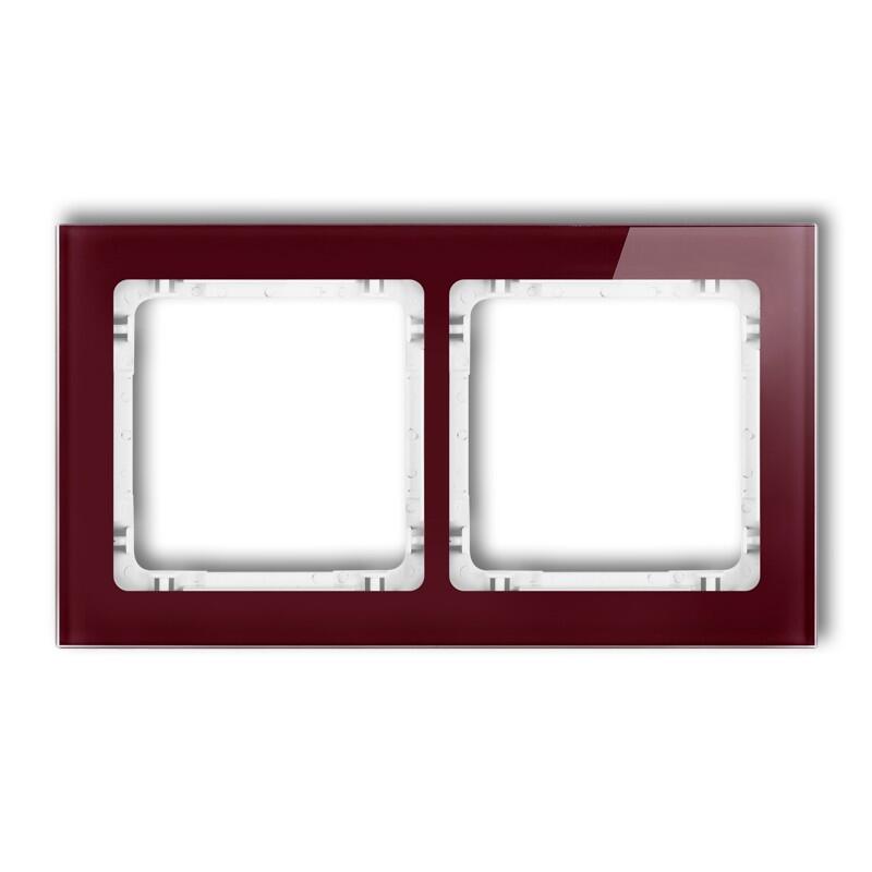 DECO 2-vietīgs universālais rāmis - stikla efekts (rāmis: bordo; aizmugure: balta) - Image 1