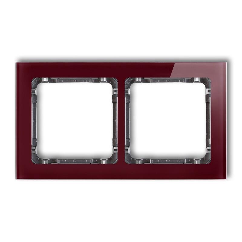 DECO 2-vietīgs universālais rāmis - stikla efekts (rāmis: bordo; aizmugure: grafīta) - Image 1