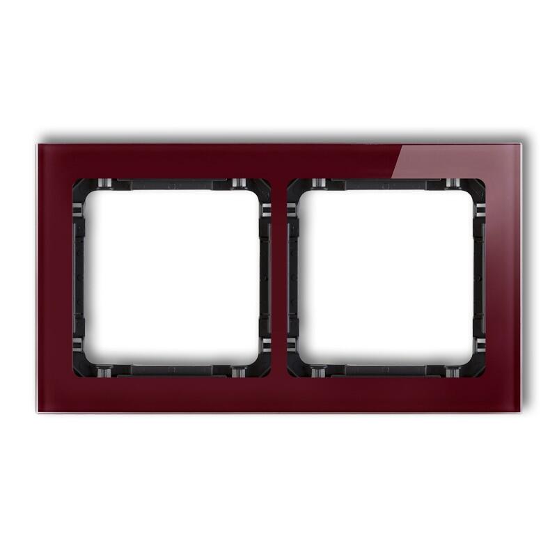 DECO 2-vietīgs universālais rāmis - stikla efekts (rāmis: bordo; aizmugure: melna) - Image 1