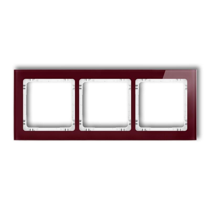 DECO 3-vietīgs universālais rāmis - stikla efekts (rāmis: bordo; aizmugure: balta) - Image 1