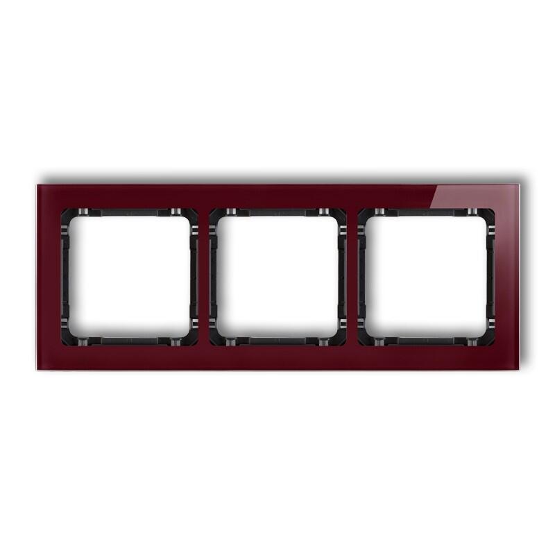 DECO 3-vietīgs universālais rāmis - stikla efekts (rāmis: bordo; aizmugure: melna) - Image 1