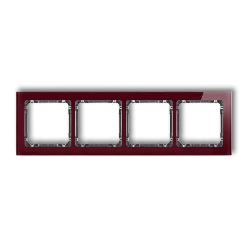 DECO 4-vietīgs universālais rāmis - stikla efekts (rāmis: bordo; aizmugure: grafīts) - Image 1