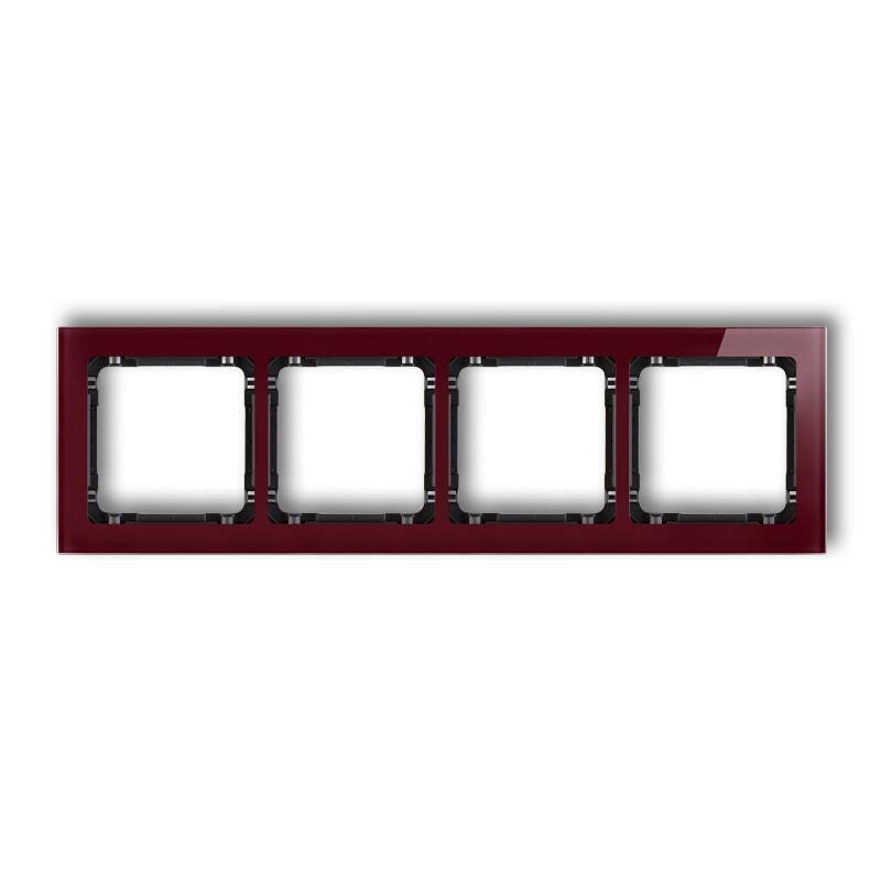 DECO 4-vietīgs universālais rāmis - stikla efekts (rāmis: bordo; aizmugure: melns) - Image 1